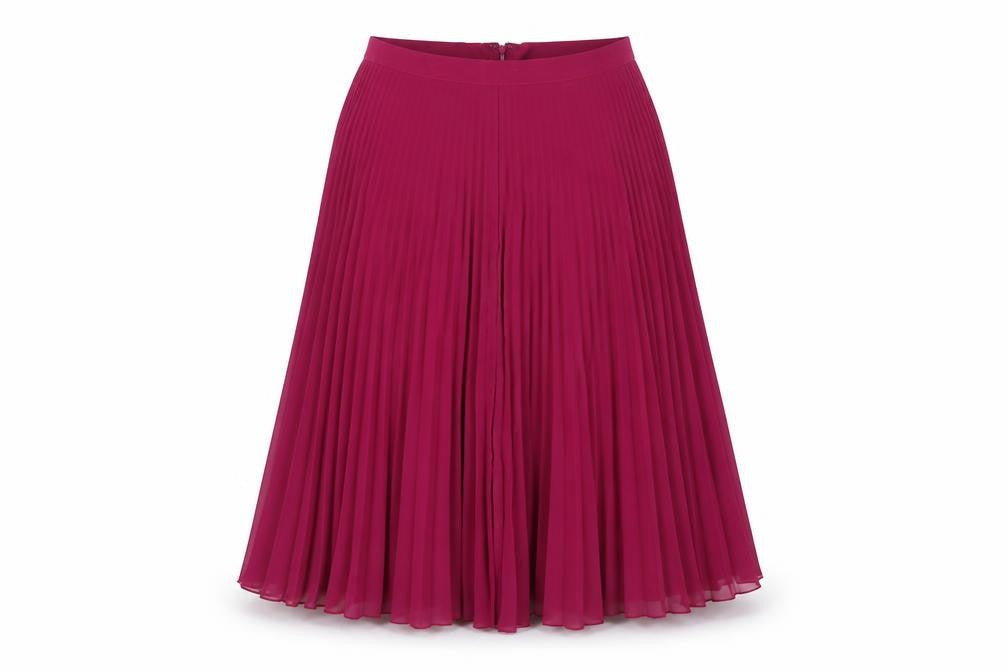 Next Womens Purple Polyester Pleated Skirt Size 30 in Zip