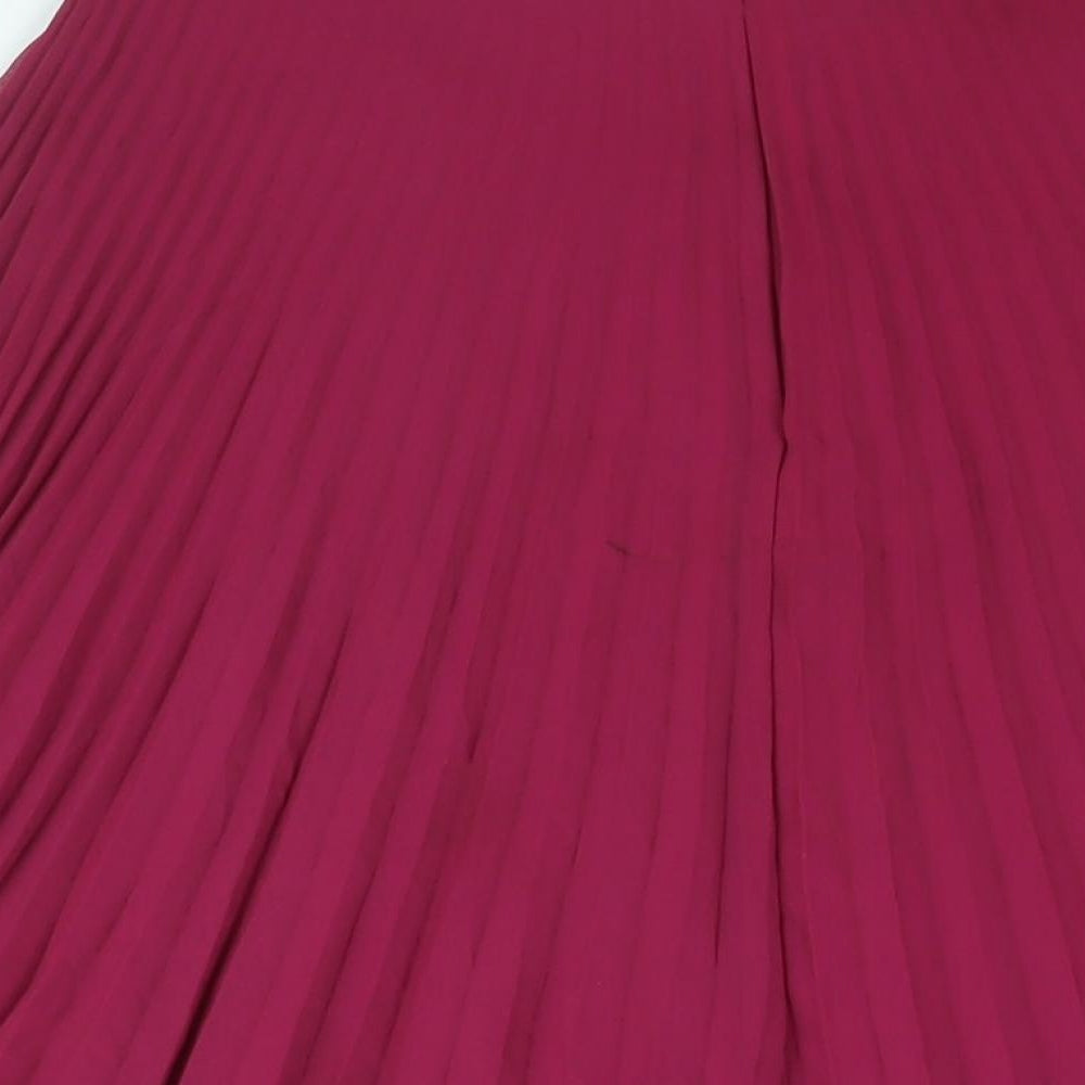 NEXT Womens Purple Polyester Pleated Skirt Size 30 in Zip