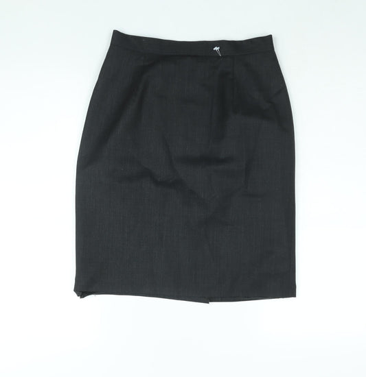 Racing Green Womens Grey Polyester Straight & Pencil Skirt Size 10 Zip