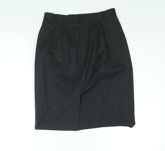Racing Green Womens Grey Polyester Straight & Pencil Skirt Size 10 Zip