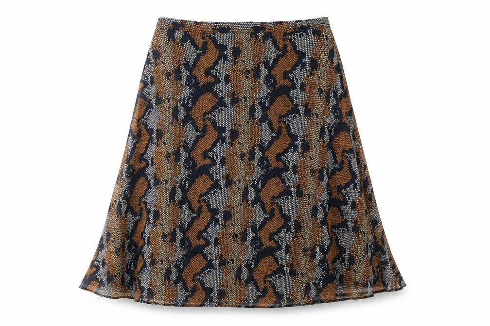 Warehouse Womens Multicoloured Geometric Polyester Pleated Skirt Size 18 Zip