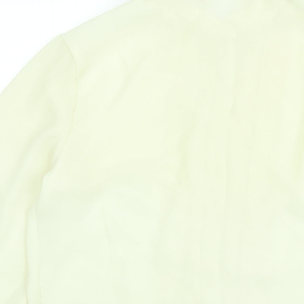 Keynote Womens Ivory Polyester Basic Blouse Size 12 Collared