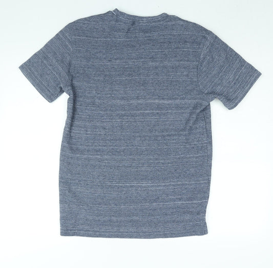 Very Mens Blue Polyester T-Shirt Size M Round Neck - Waffle