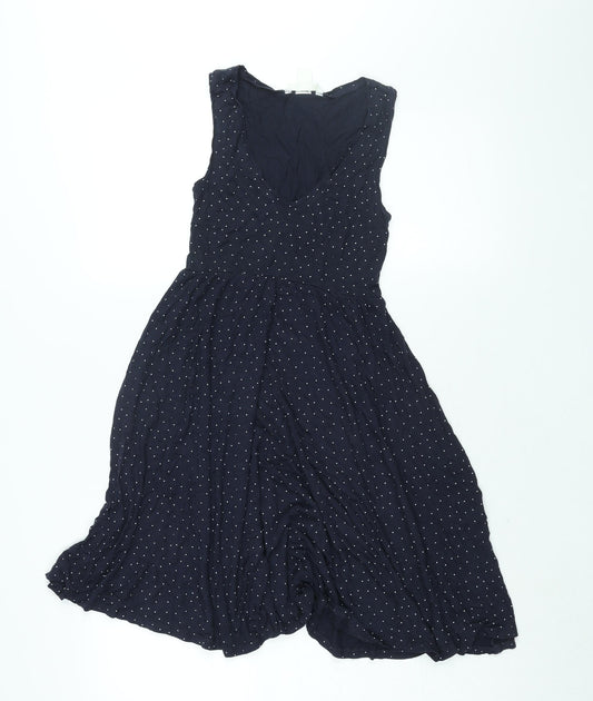 H&M Womens Blue Viscose Fit & Flare Size XS V-Neck Pullover