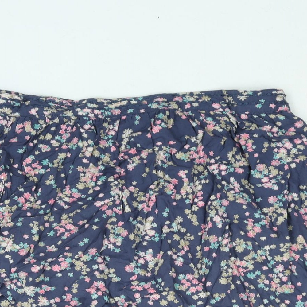 Indigo Womens Blue Floral Viscose A-Line Skirt Size 12
