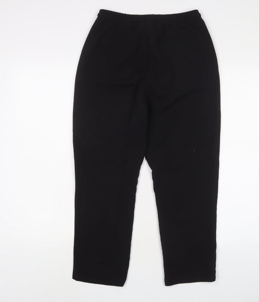 PRETTYLITTLETHING Womens Black Polyester Trousers Size 10 L24 in Regular Drawstring