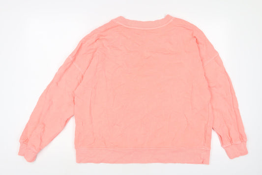 Marks and Spencer Womens Pink Cotton Pullover Sweatshirt Size M Pullover