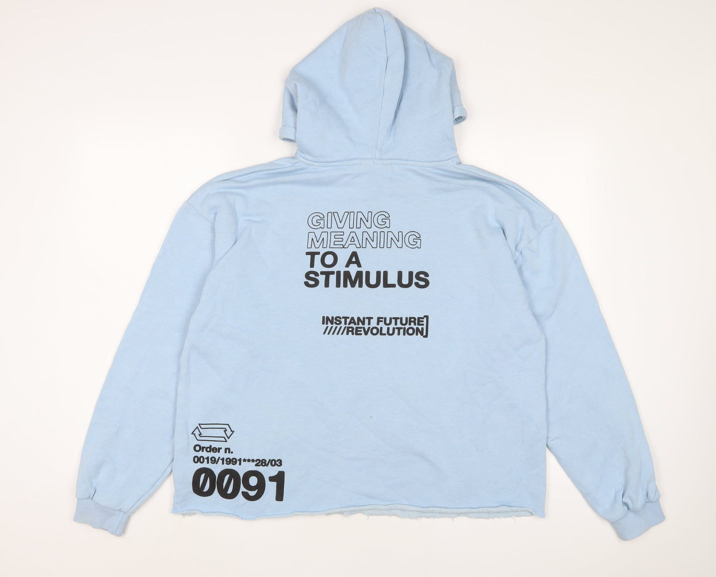 Pull&Bear Womens Blue Cotton Pullover Hoodie Size M Pullover