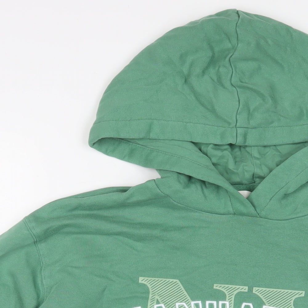 Marks and Spencer Womens Green Cotton Pullover Hoodie Size XS Pullover - Embroidered