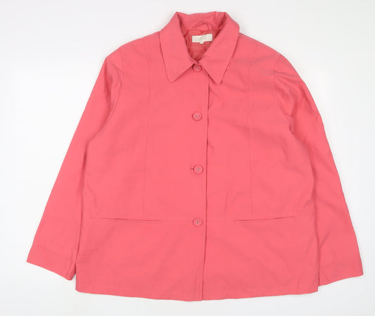 marks and Womens Pink Jacket Size 22 Button