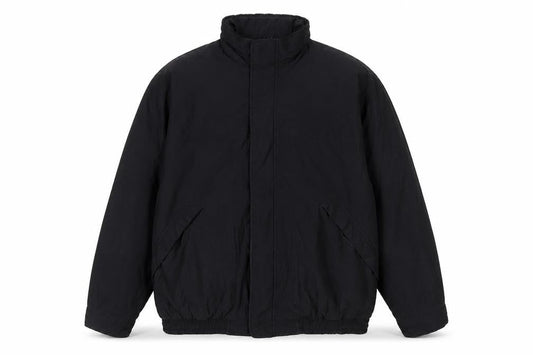 Front view of Casual Club men’s black jacket, size L, zip