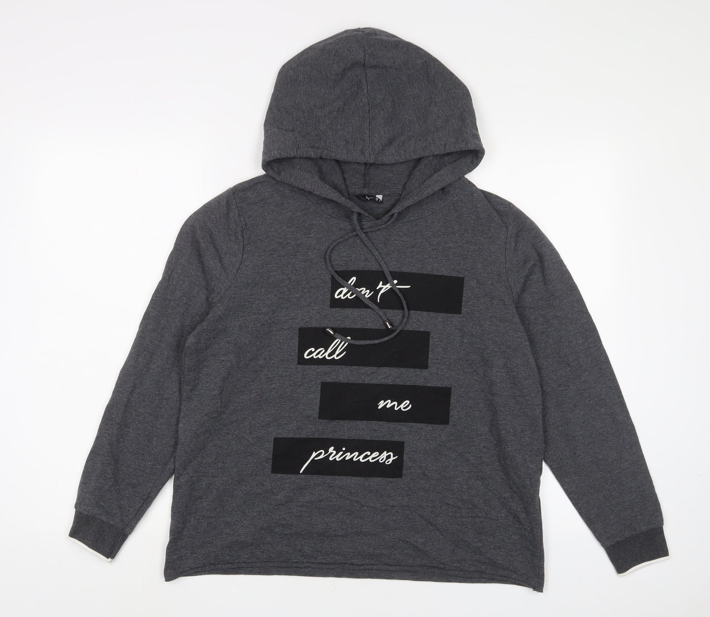 SPLASH Womens Grey Cotton Pullover Hoodie Size 12 Pullover