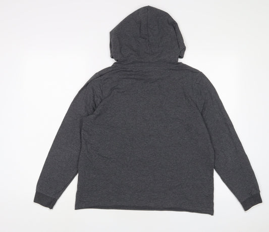 SPLASH Womens Grey Cotton Pullover Hoodie Size 12 Pullover