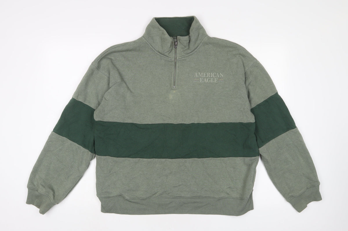 American Eagle Outfitters Mens Green Cotton Pullover Sweatshirt Size M