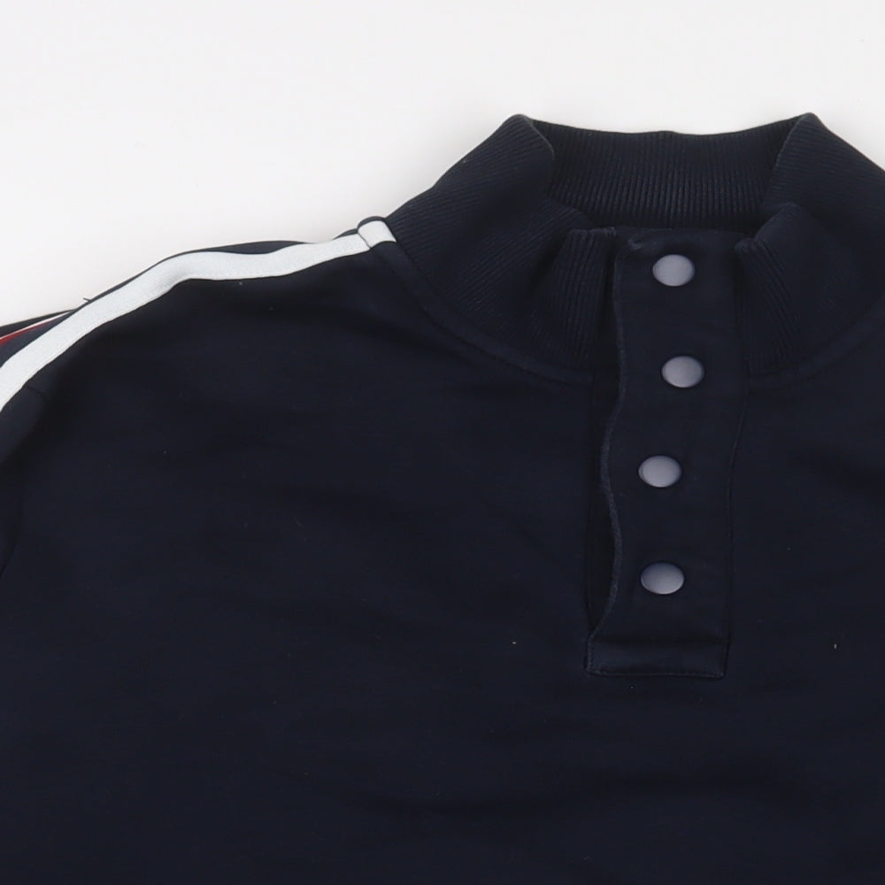NEXT Mens Blue Striped Cotton Pullover Sweatshirt Size M - Logo, Embroidered