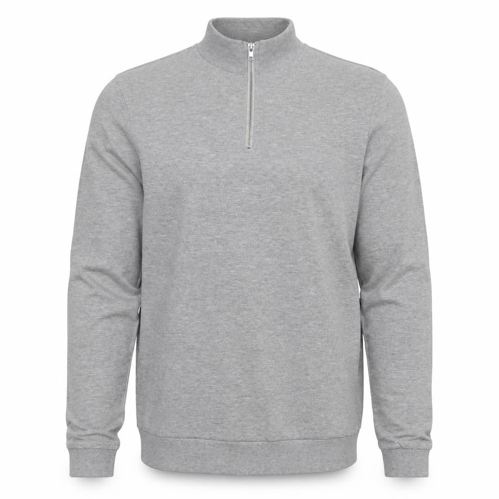 Front view of ASOS men’s grey cotton pullover sweatshirt, size L
