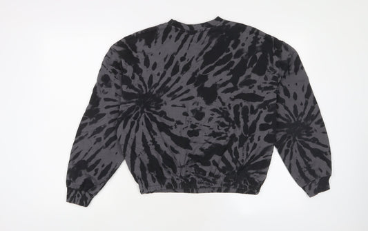 H&M Girls Grey Geometric Cotton Pullover Sweatshirt Size 14-15 Years Pullover