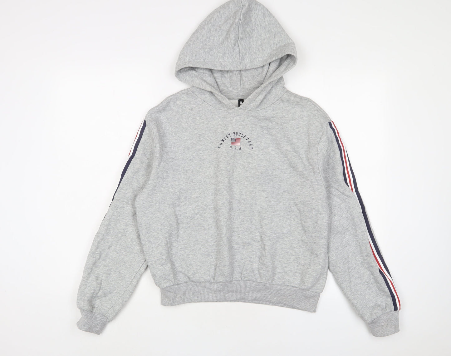 H&M Womens Grey Cotton Pullover Hoodie Size M Pullover