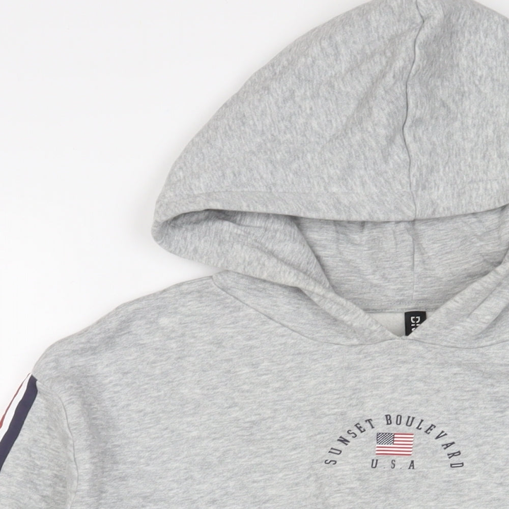 H&M Womens Grey Cotton Pullover Hoodie Size M Pullover