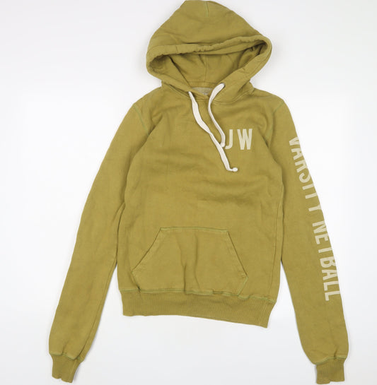 Jack Wills Womens Green Cotton Pullover Hoodie Size 10 Pullover