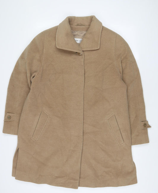 MARCONA Womens Brown Overcoat Coat Size 16 Button