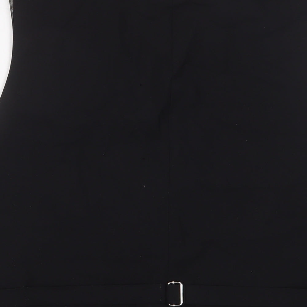 Simon Jersey Mens Black Wool Jacket Suit Waistcoat Size 46 Regular