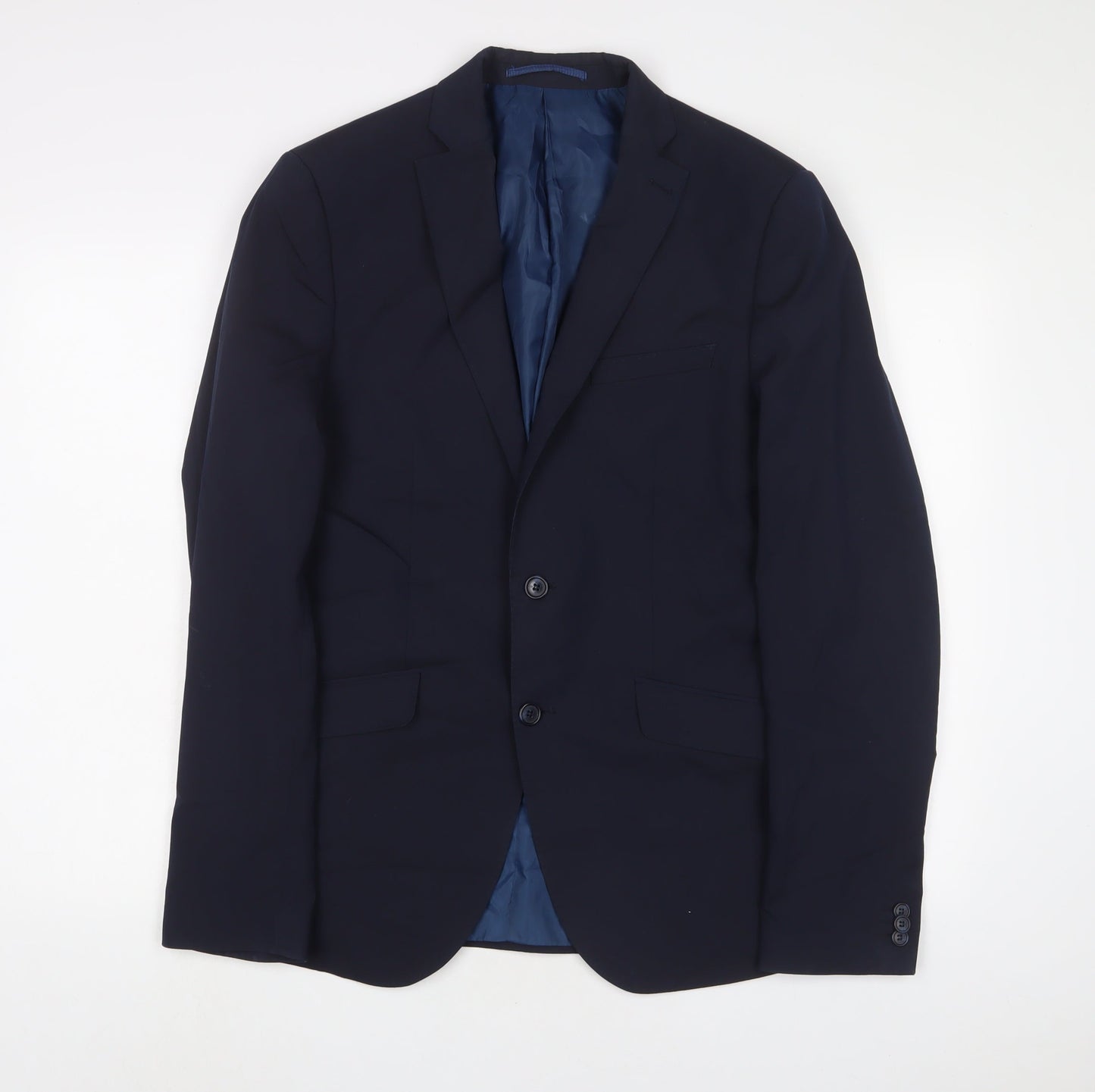 Limited Collection Mens Blue Polyester Jacket Suit Jacket Size 40 Regular