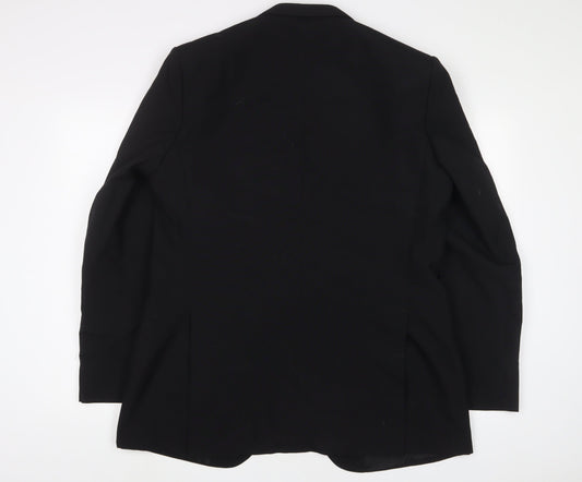 varteks Mens Black Wool Jacket Suit Jacket Size 40 Regular