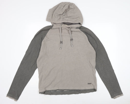 DKNY Pure Mens Brown Cotton Full Zip Hoodie Size L