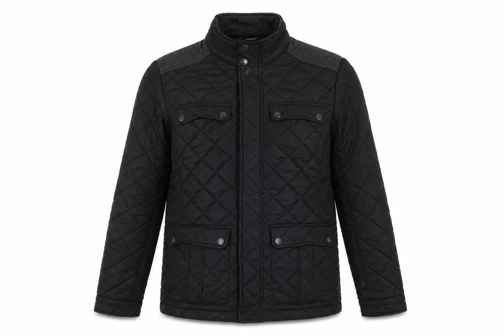 Maine New England Mens Black Quilted Jacket Size S Zip