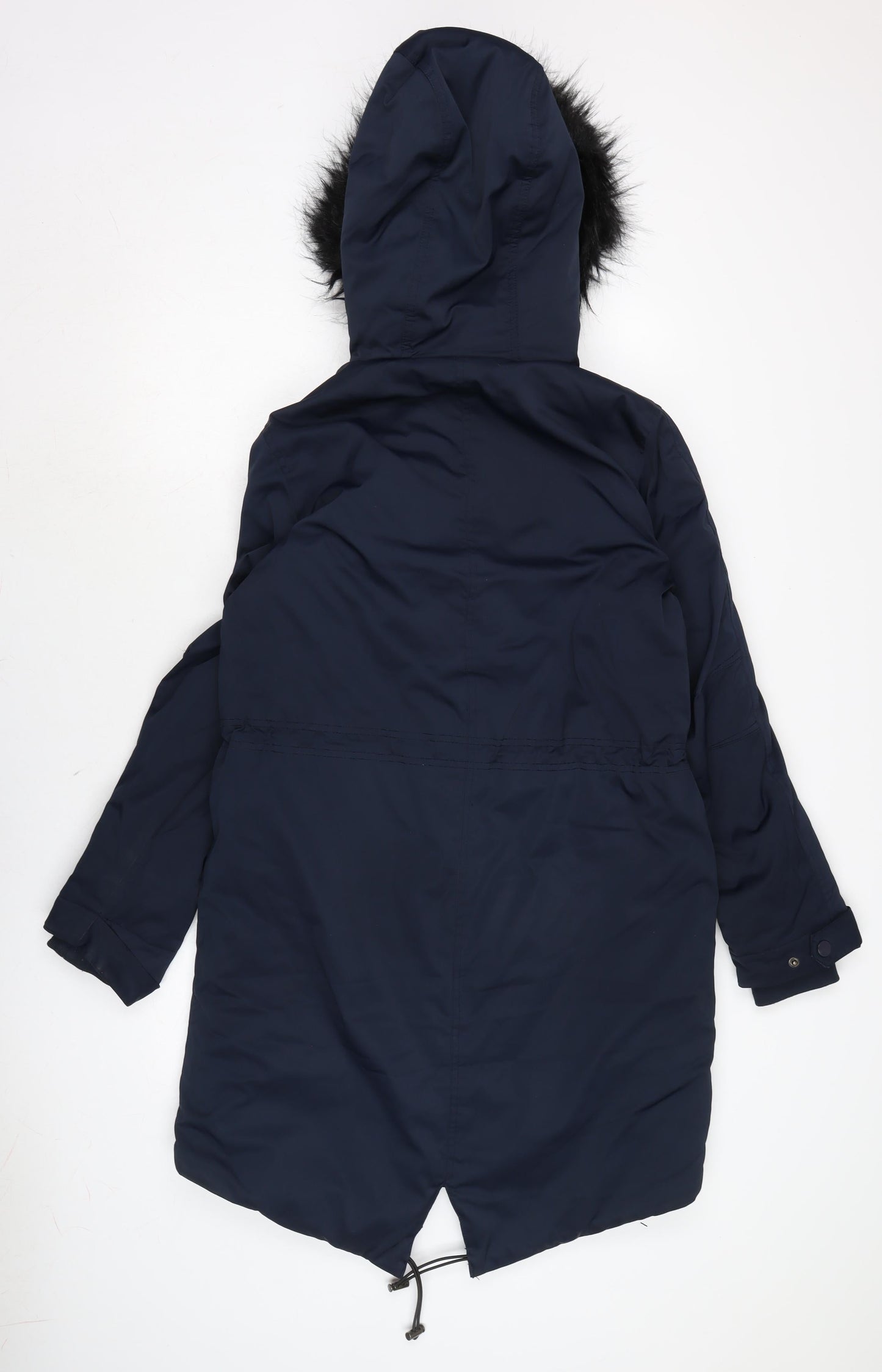 H&M Womens Blue Rain Coat Coat Size 8 Zip