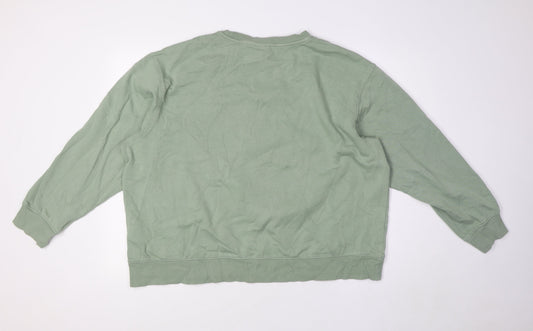 Disney Womens Green Cotton Pullover Sweatshirt Size XL - Mickey Mouse