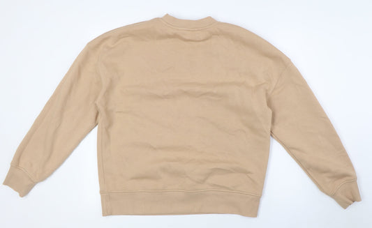Very Womens Beige Cotton Pullover Sweatshirt Size 16