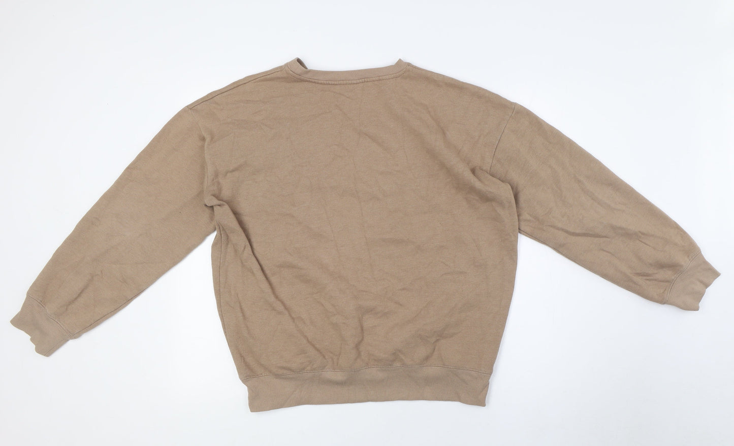 New Look Womens Beige Cotton Pullover Sweatshirt Size S