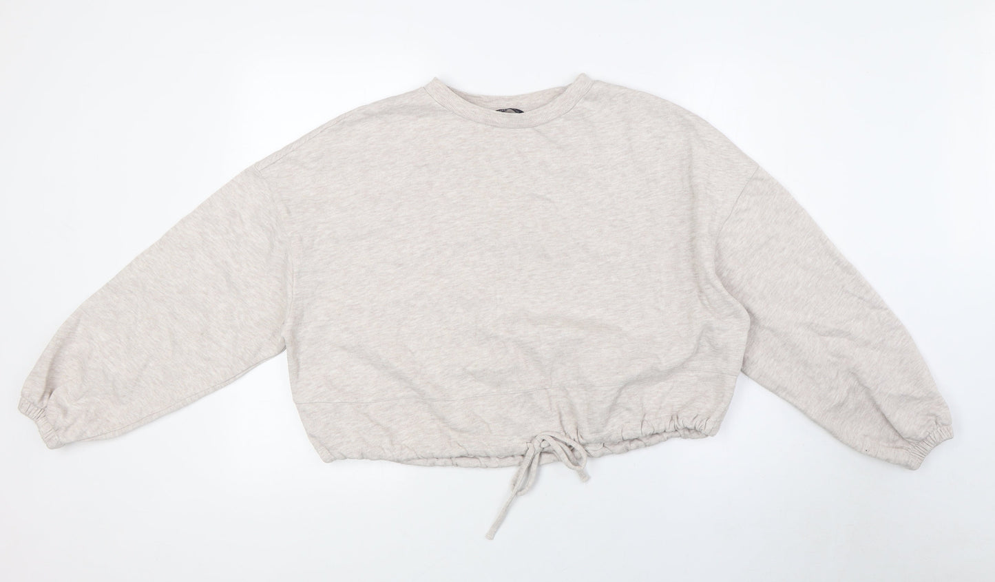 Marks and Spencer Womens Beige Cotton Pullover Sweatshirt Size 8 - Pull Waist
