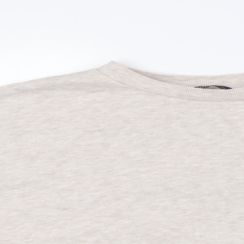 Marks and Spencer Womens Beige Cotton Pullover Sweatshirt Size 8 - Pull Waist