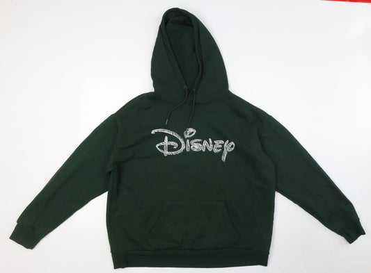 Disney Womens Green Cotton Pullover Hoodie Size 14 - Size 14-16