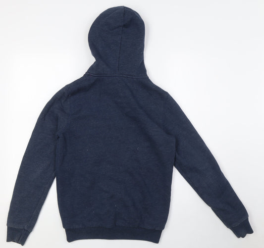 Jack Wills Womens Blue Cotton Full Zip Hoodie Size 6 Zip