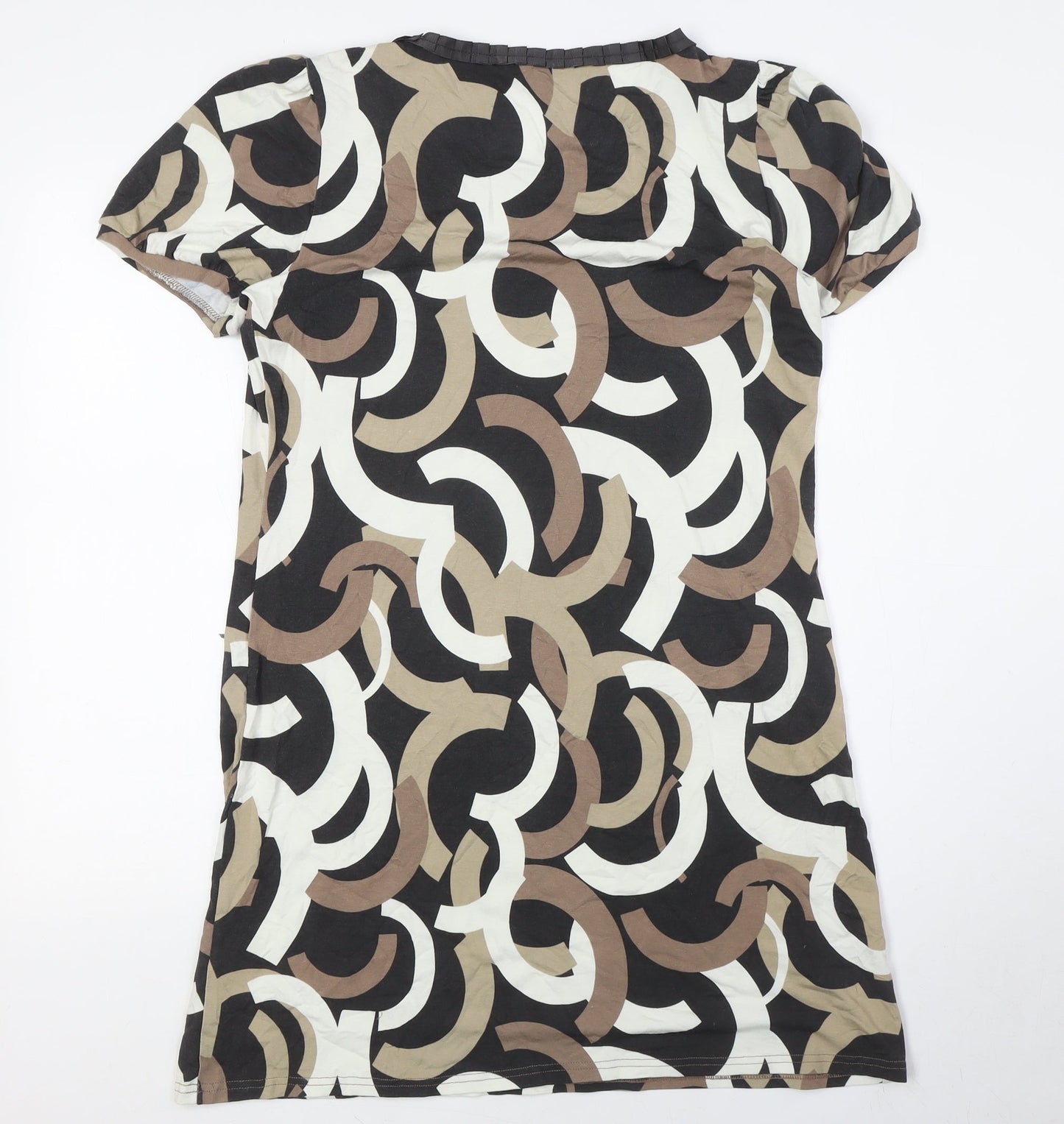 Marks and Spencer Womens Brown Viscose A-Line Size 12 Boat Neck - Collared