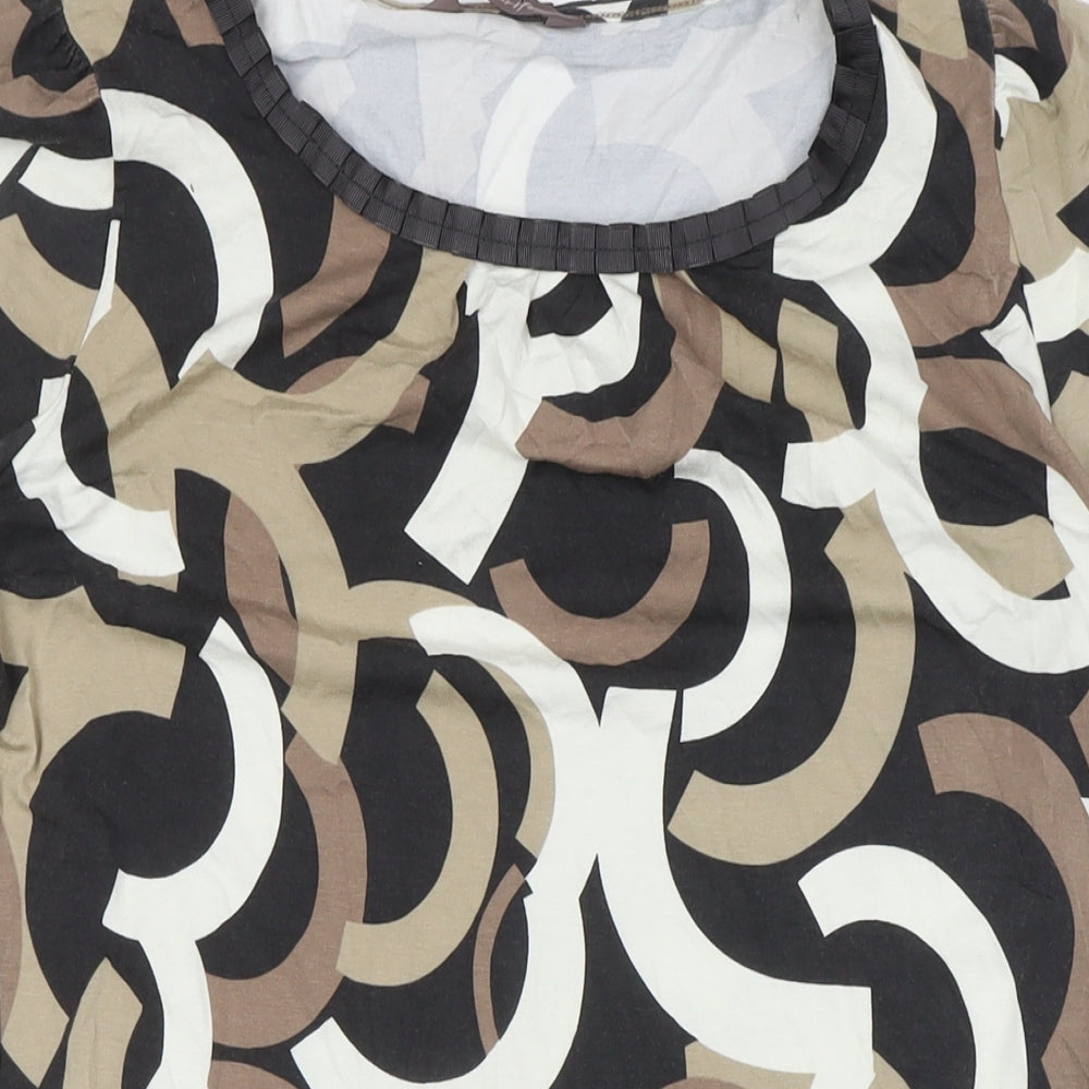 Marks and Spencer Womens Brown Viscose A-Line Size 12 Boat Neck - Collared