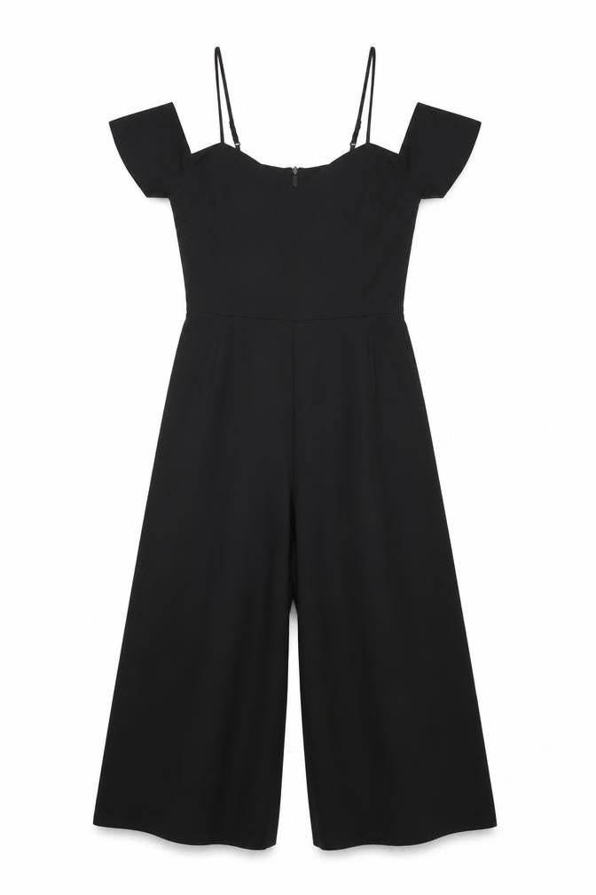 Boohoo Womens Black Polyester Jumpsuit One-Piece Size 10 L16 in