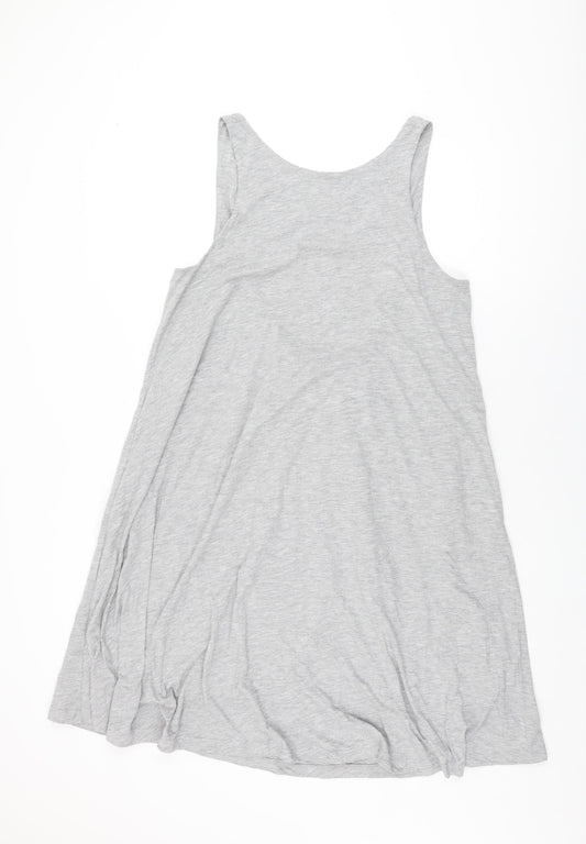 H&M Womens Grey Polyester Shift Size 8 Round Neck Pullover