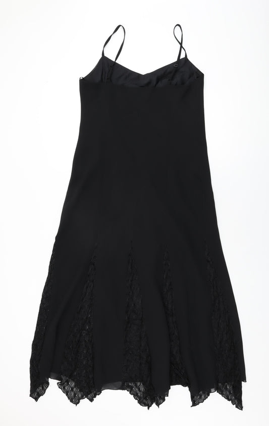 Roman Womens Black Polyester Shift Size 14 V-Neck Pullover