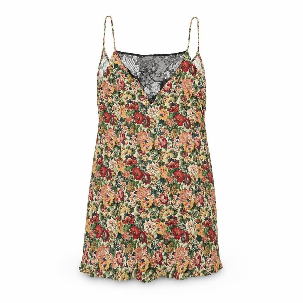 Zara Womens Multicoloured Floral Viscose Camisole T-Shirt Size XS V-Neck