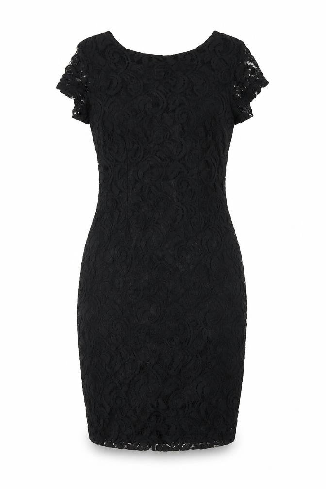 Roman Womens Black Cotton Bodycon Size 12 Round Neck Zip