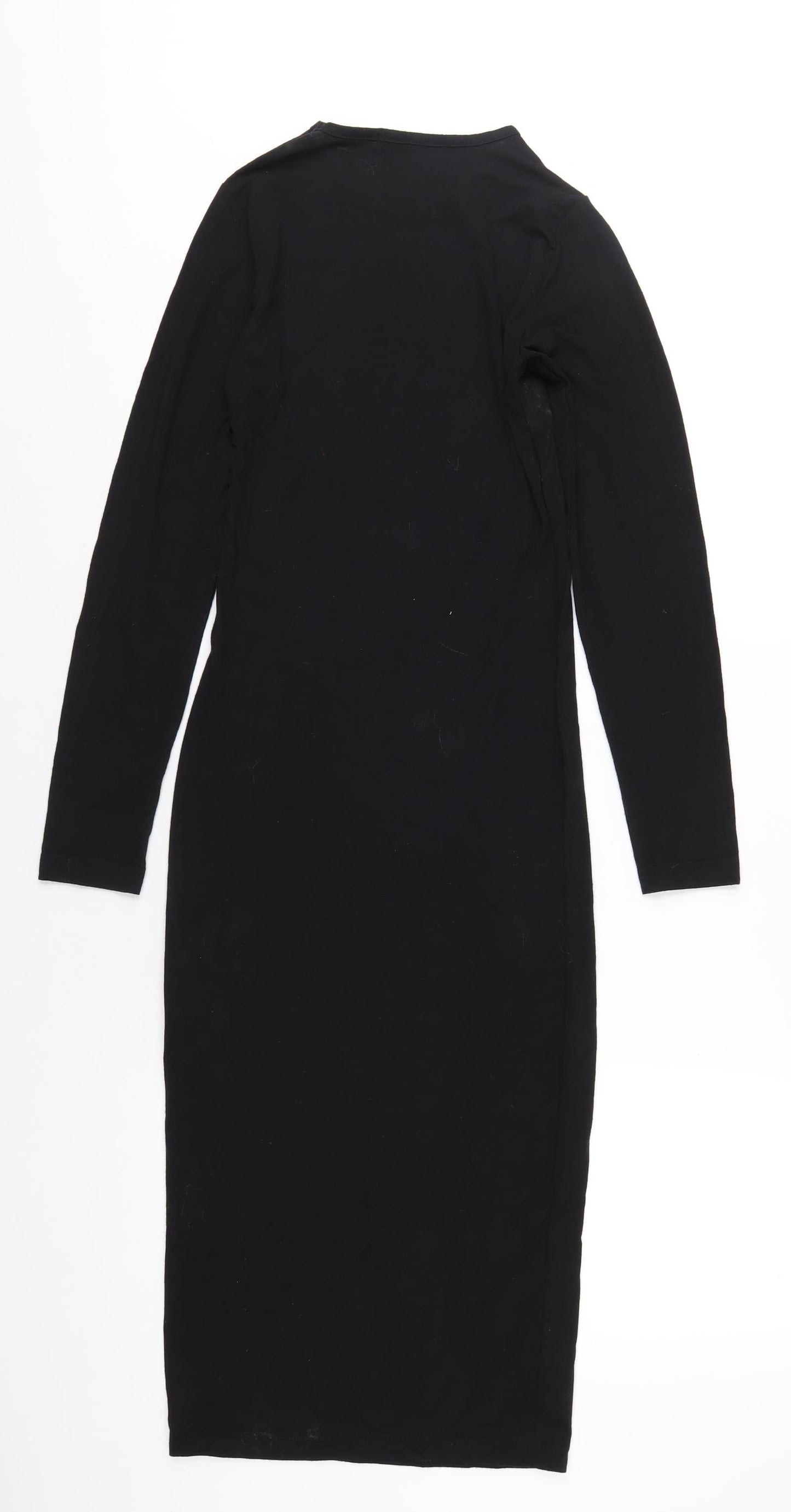 Missguided Womens Black Polyester Bodycon Size 6 Round Neck Pullover