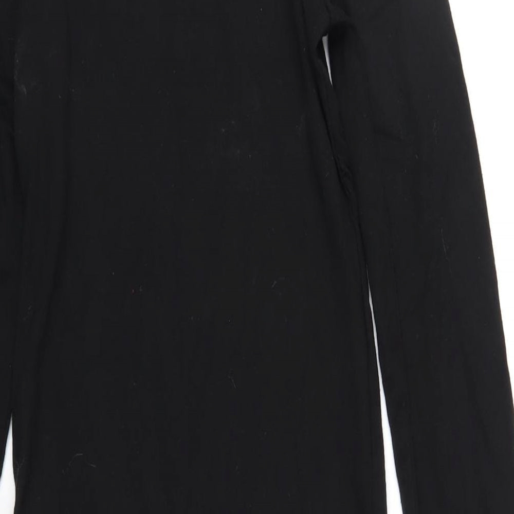 Missguided Womens Black Polyester Bodycon Size 6 Round Neck Pullover