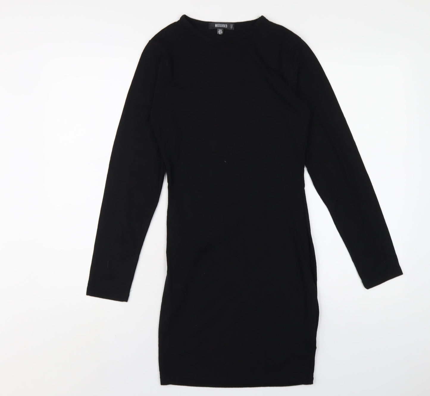 Missguided Womens Black Polyester Bodycon Size 6 Round Neck Pullover