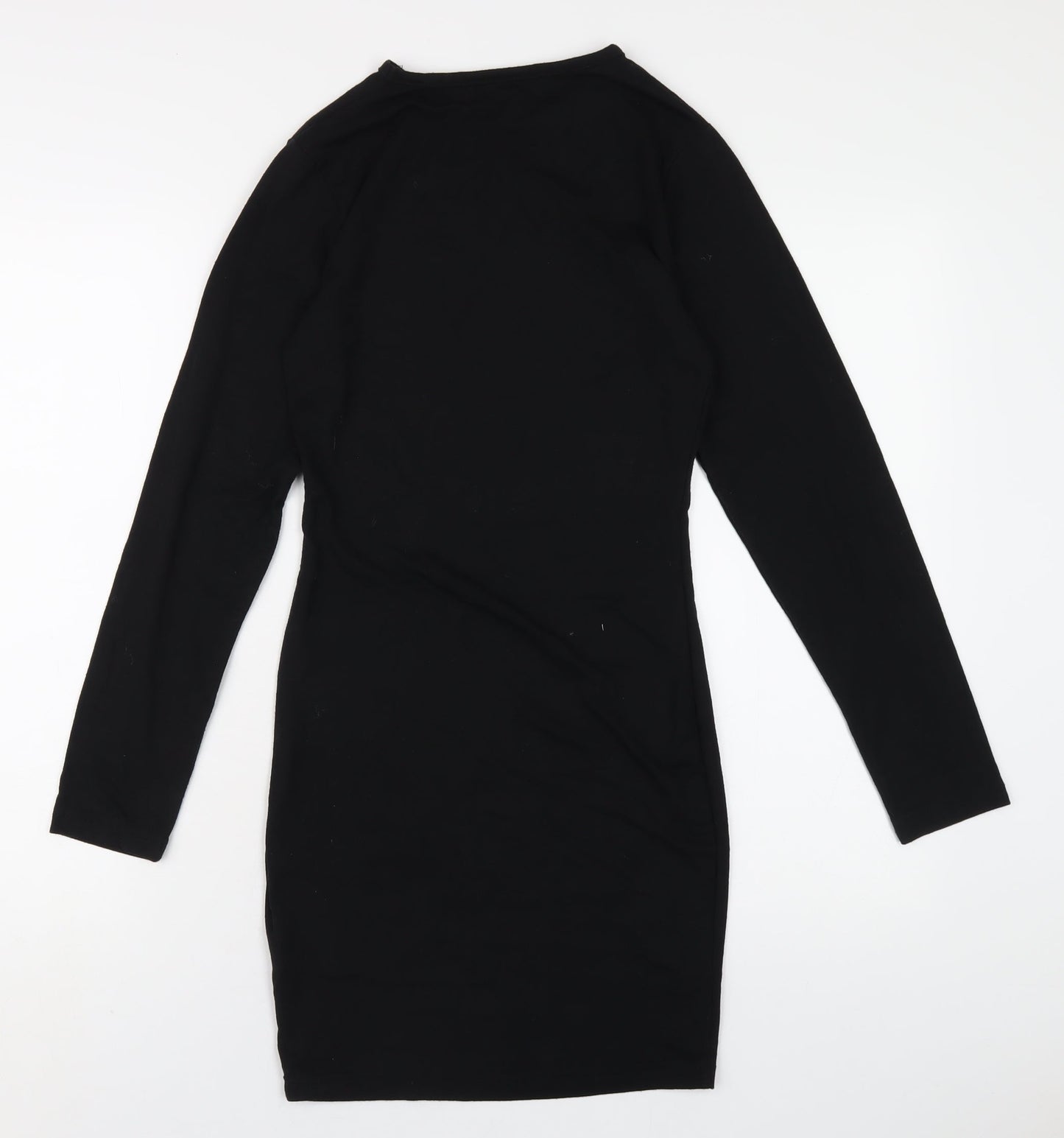 Missguided Womens Black Polyester Bodycon Size 6 Round Neck Pullover