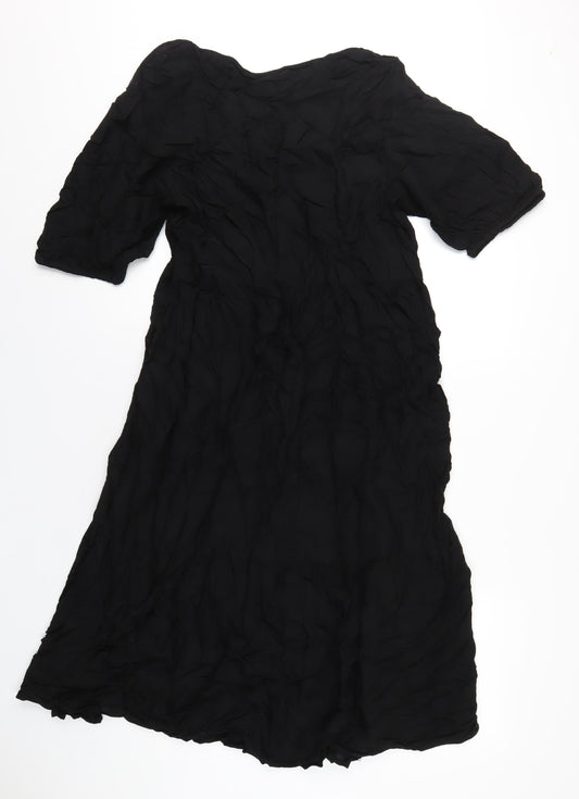 H&M Womens Black Viscose A-Line Size M V-Neck Pullover